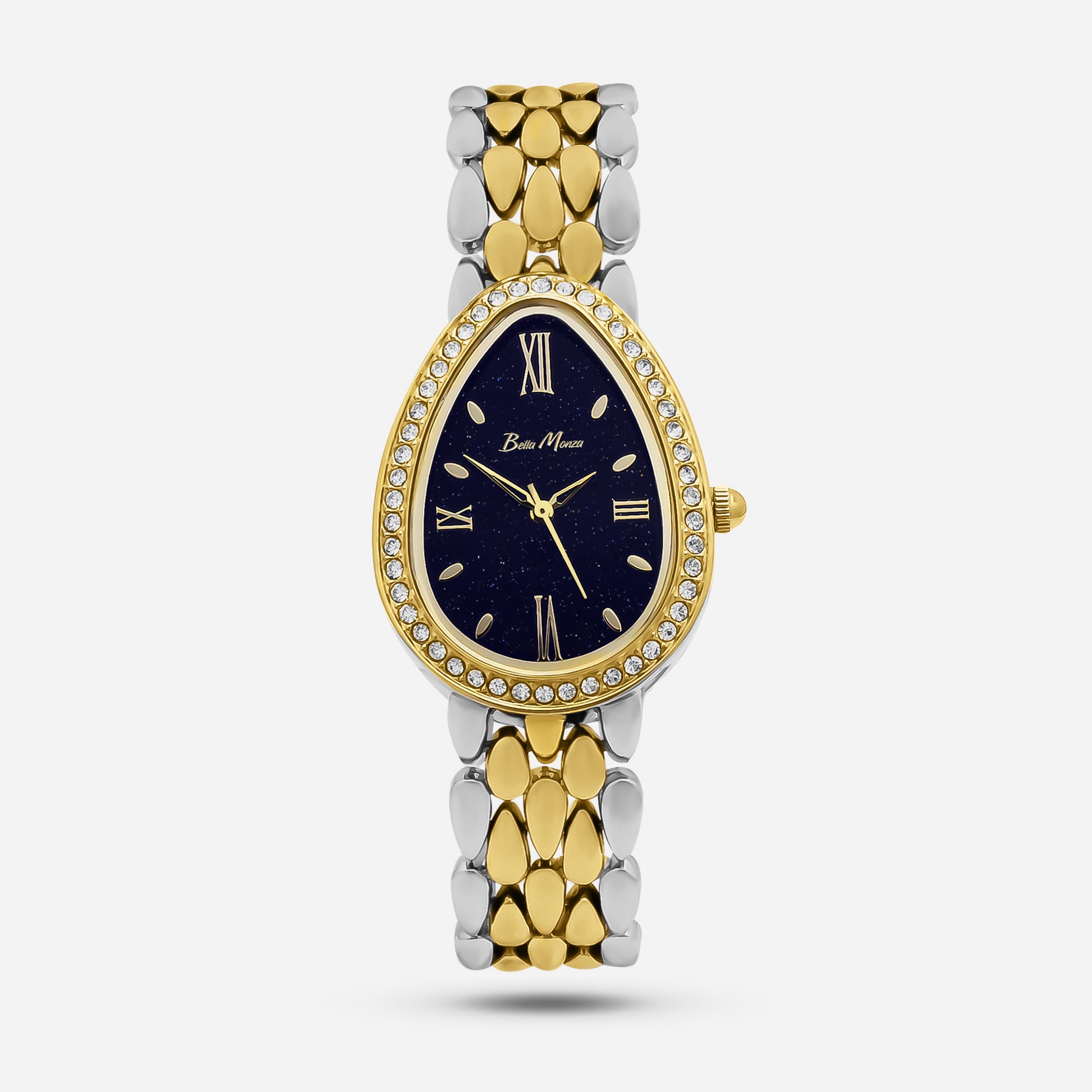 Girl Wearing Silver Gold Watch With Black Dial