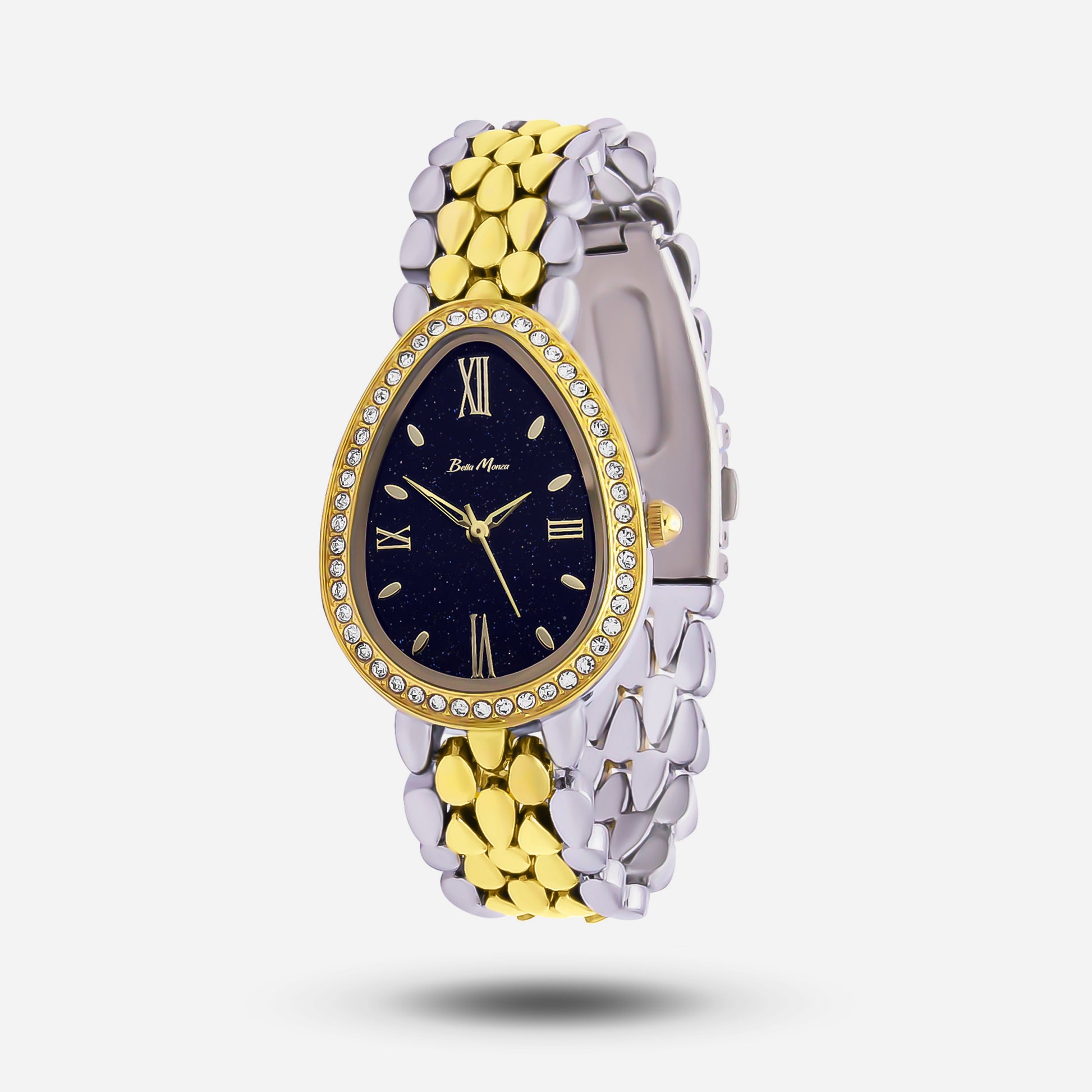 Silver Gold Watch With Black Dial