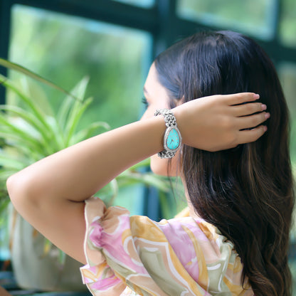 Women's Luxury Silver Watch With Blue Dial