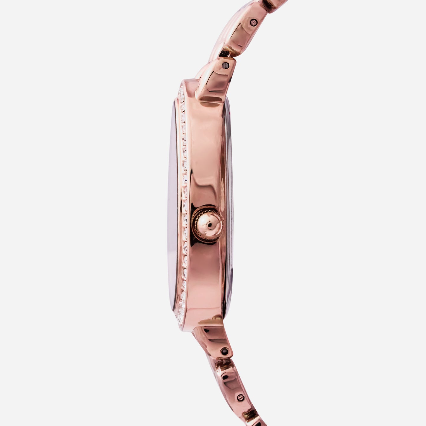 Rose Gold Watch With White Dial