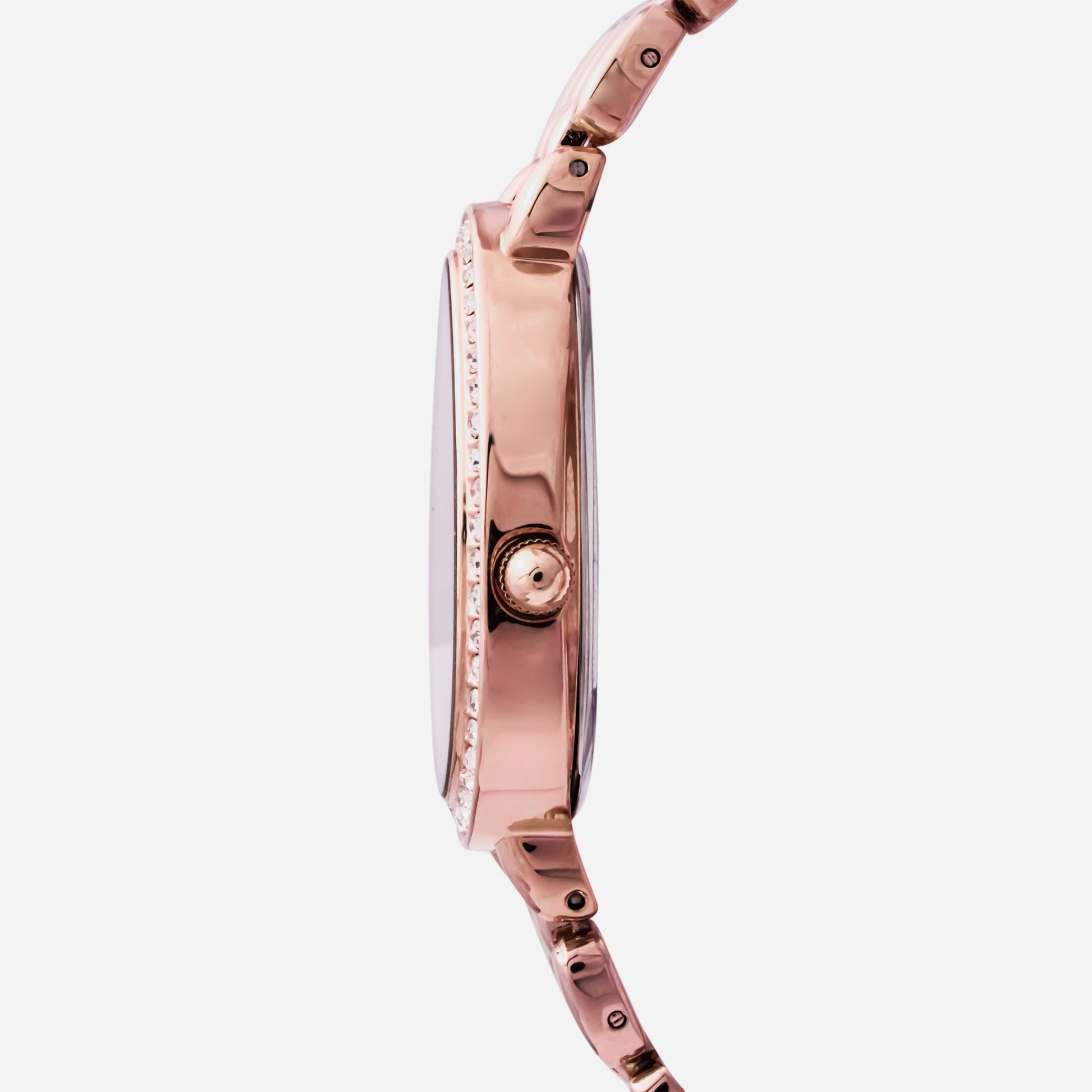 Rose Gold Watch With White Dial