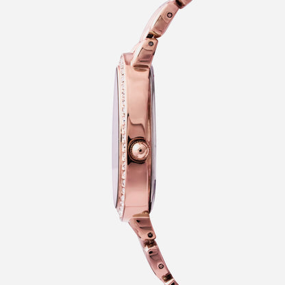 Rose Gold Watch With White Dial