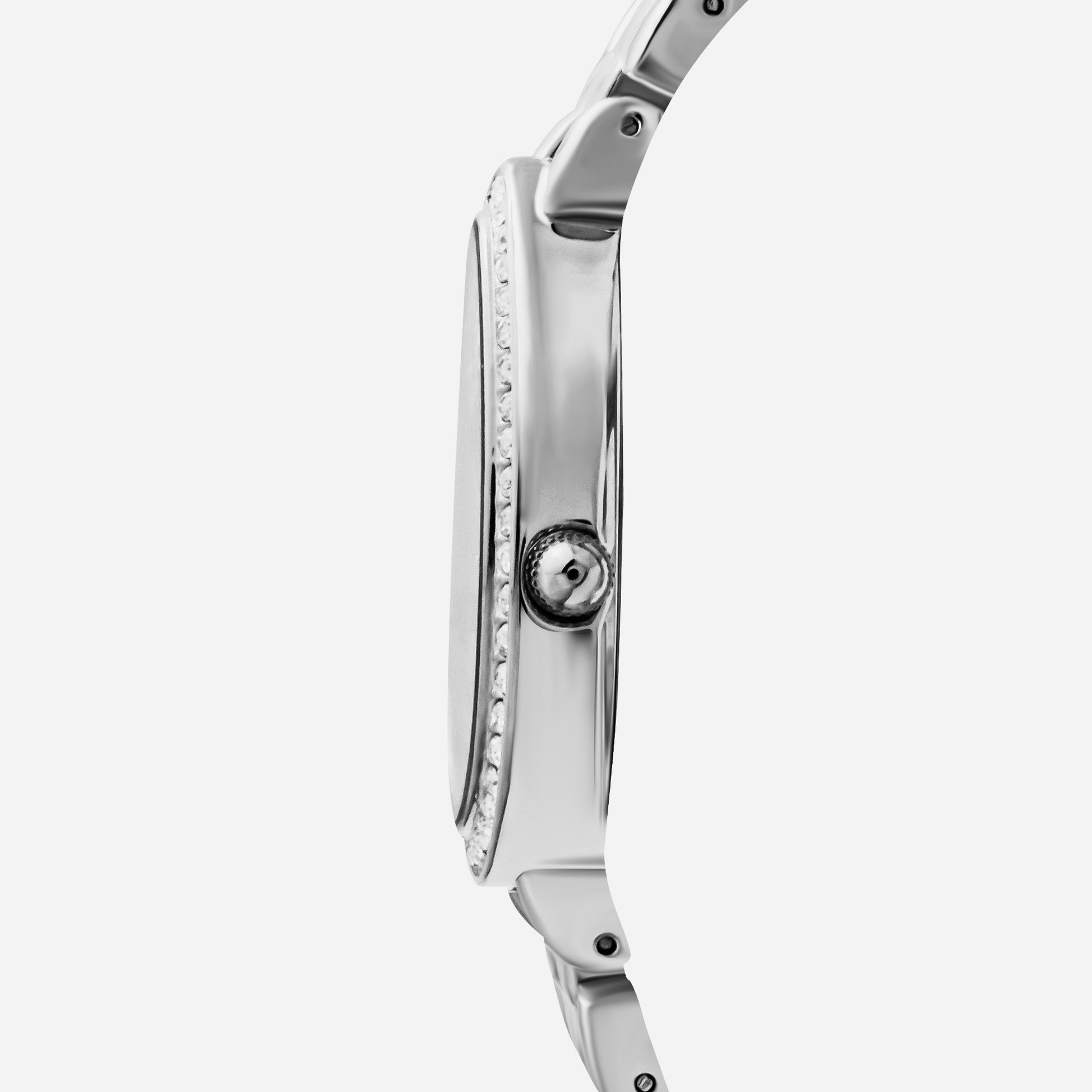 Silver Watch With Pink Dial