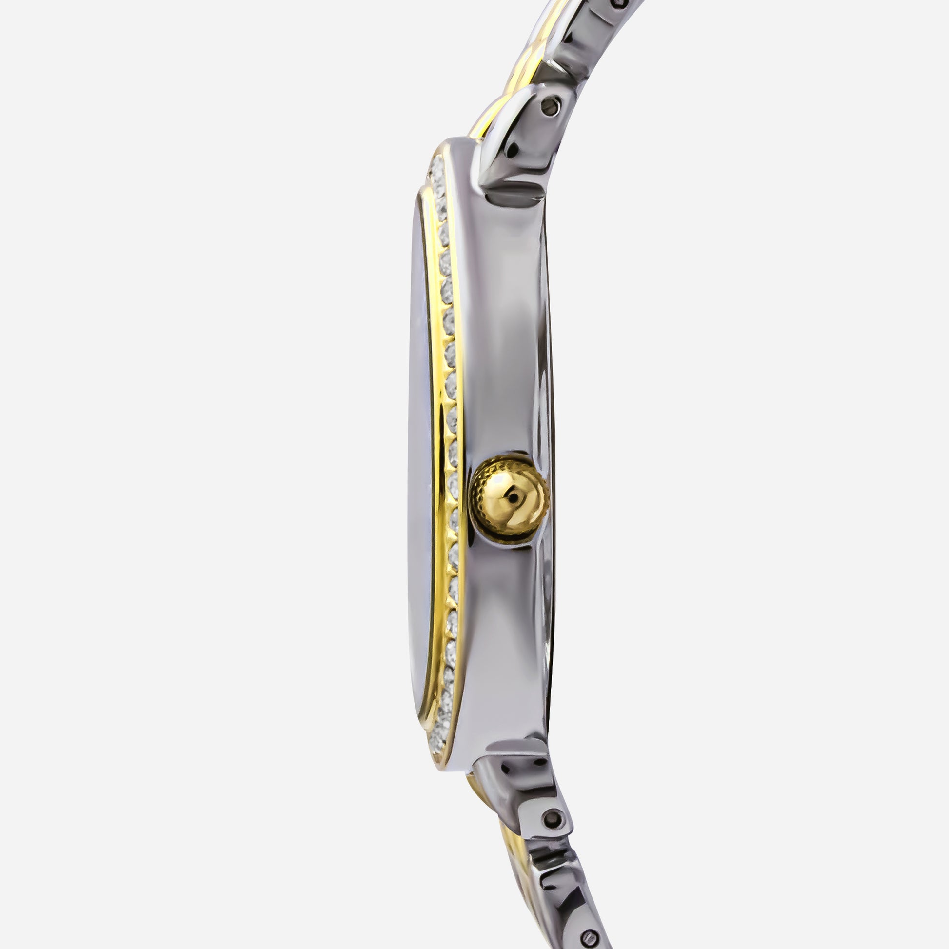 Silver Gold Watch With Black Dial